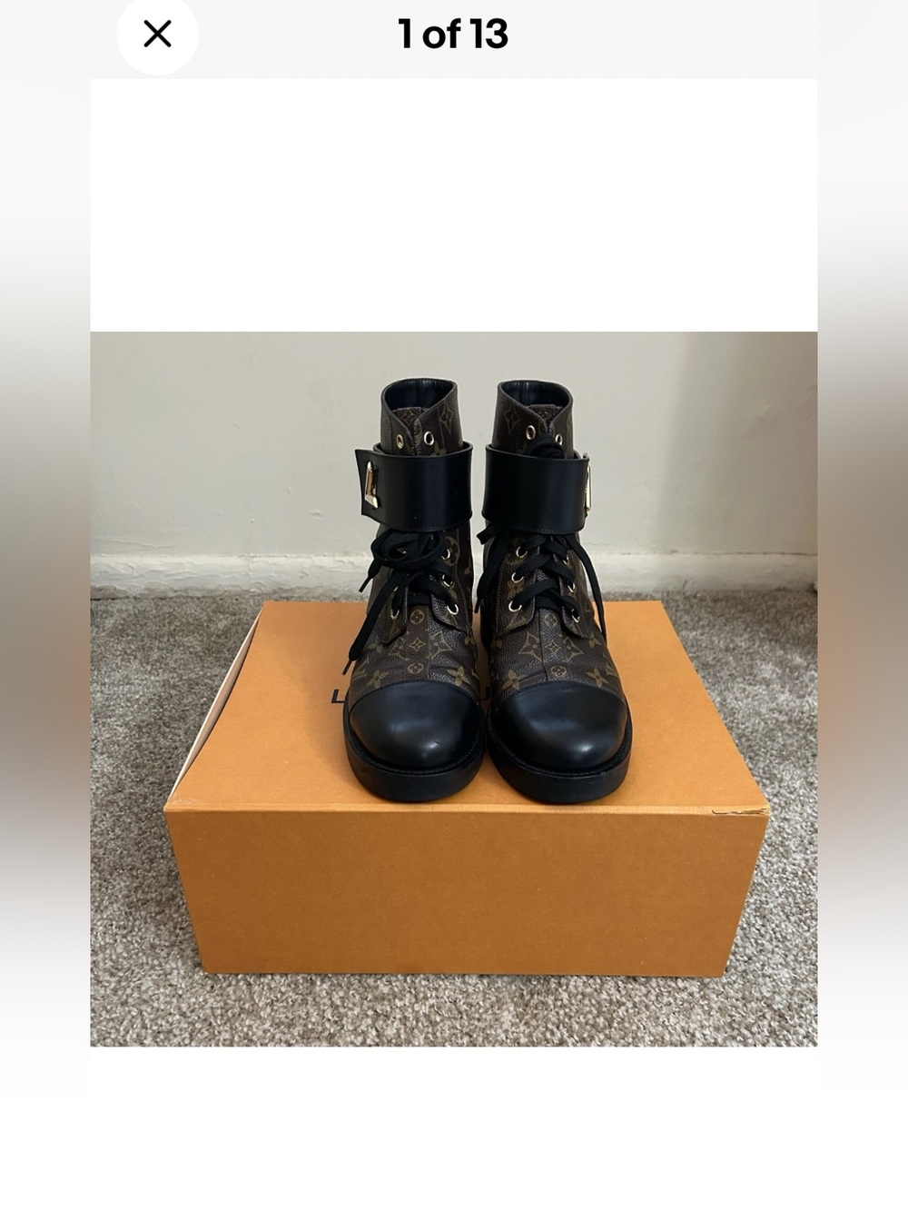 Louis Vuitton Monogram Wonderland Flat Ranger Boots (9.5M/39.5)